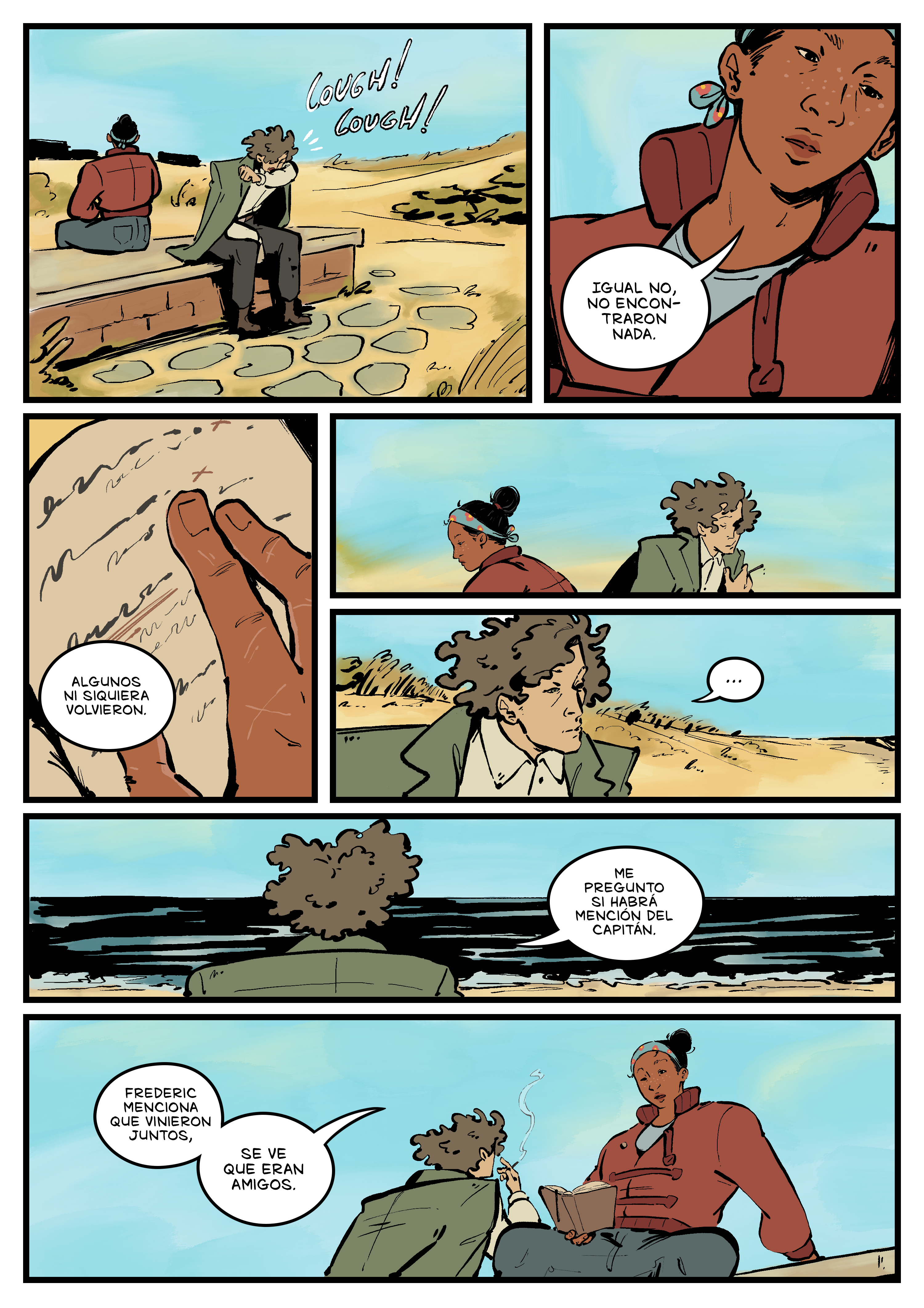 Pagina del cómic. La transcripción completa del contenido se encuentra debajo.