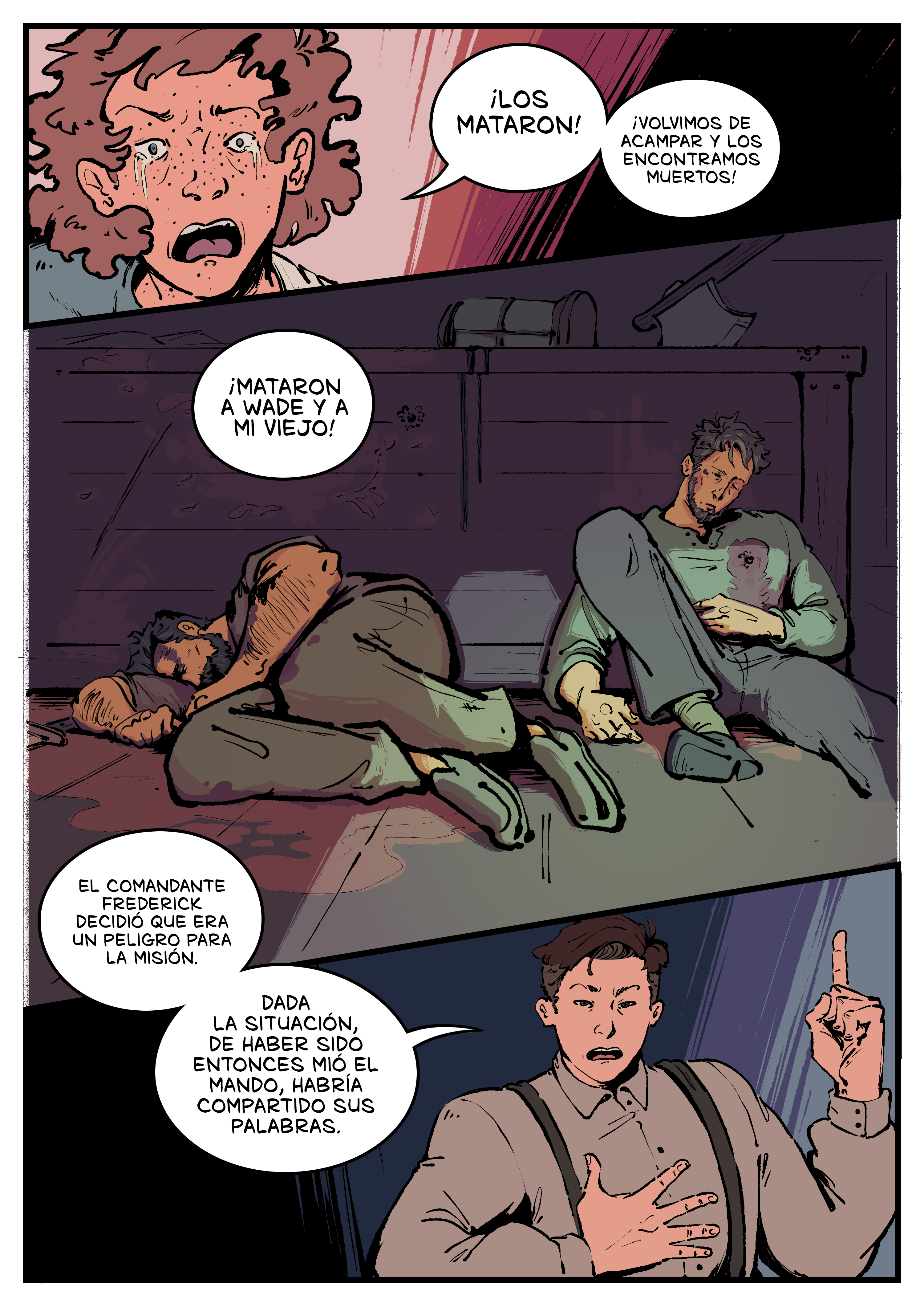 Pagina del cómic. La transcripción completa del contenido se encuentra debajo.