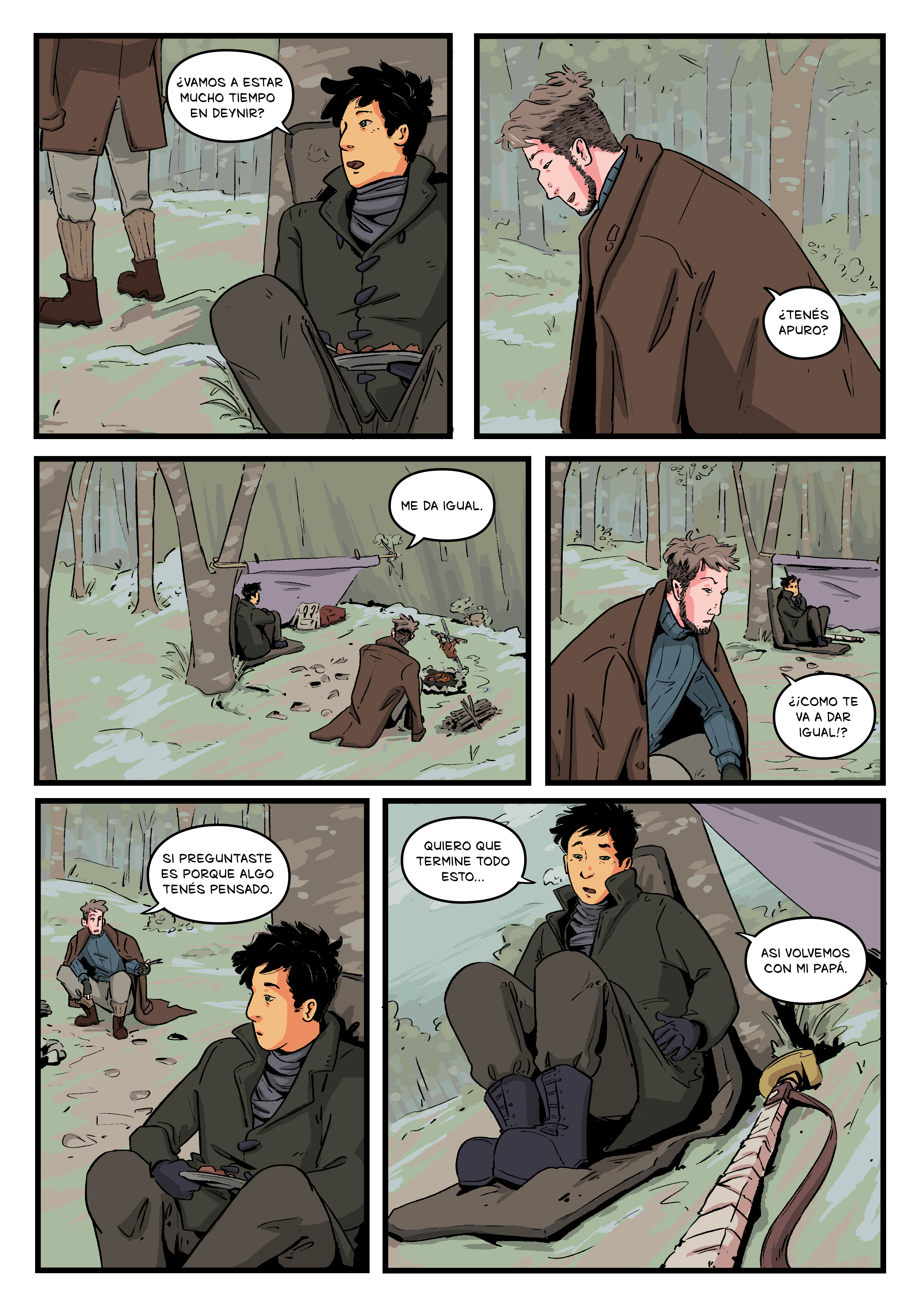 Pagina del cómic. La transcripción completa del contenido se encuentra debajo.