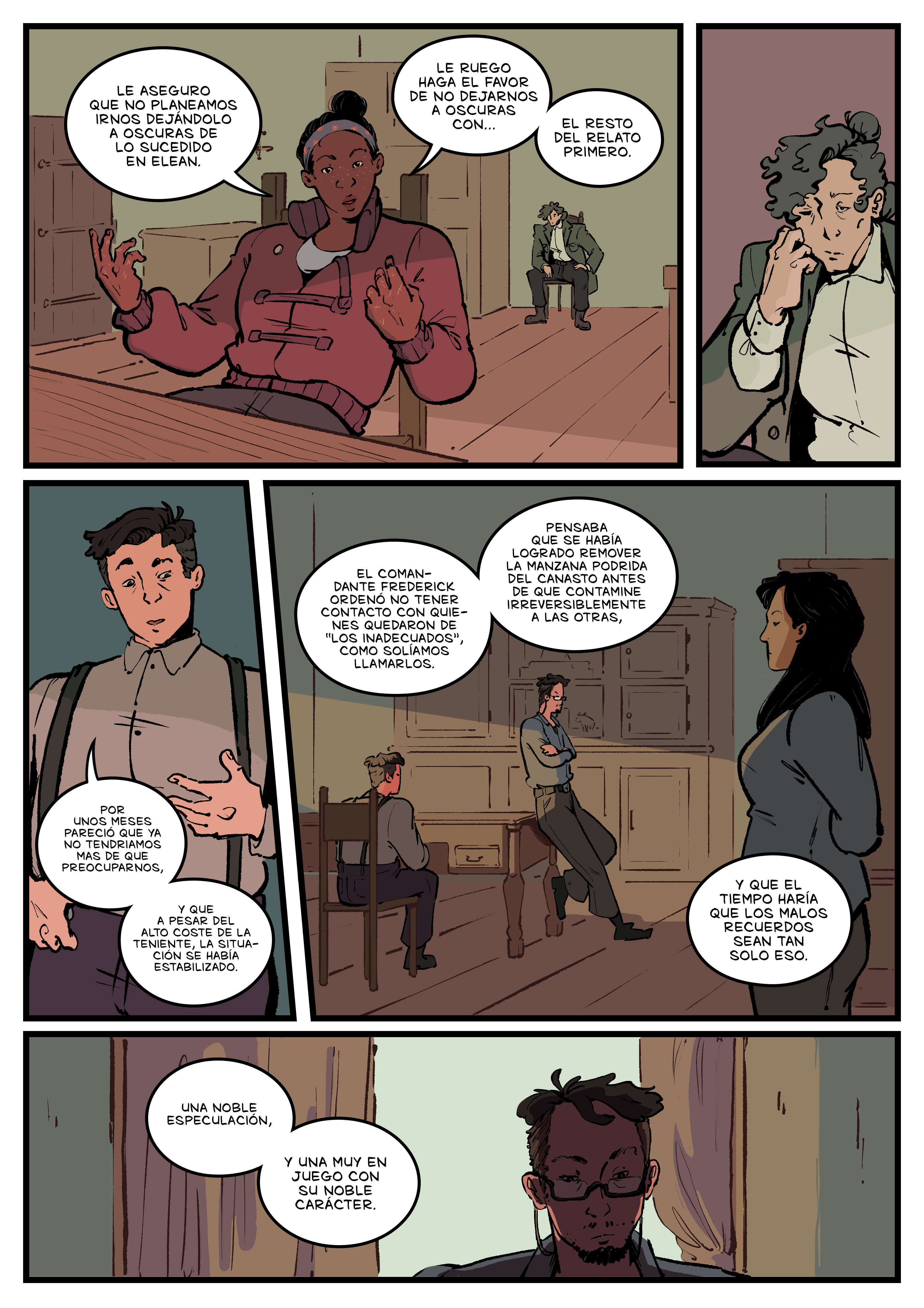 Pagina del cómic. La transcripción completa del contenido se encuentra debajo.