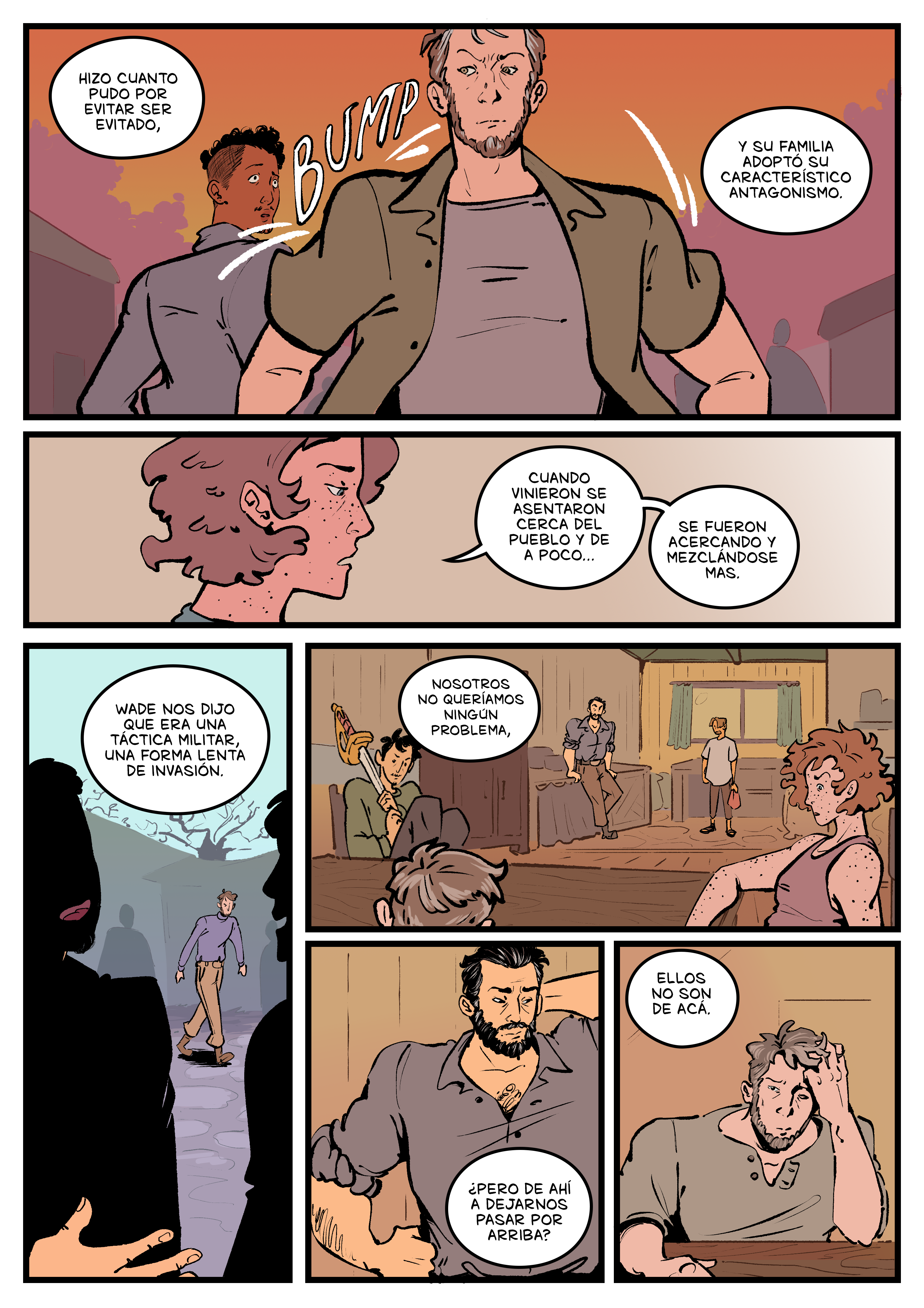 Pagina del cómic. La transcripción completa del contenido se encuentra debajo.