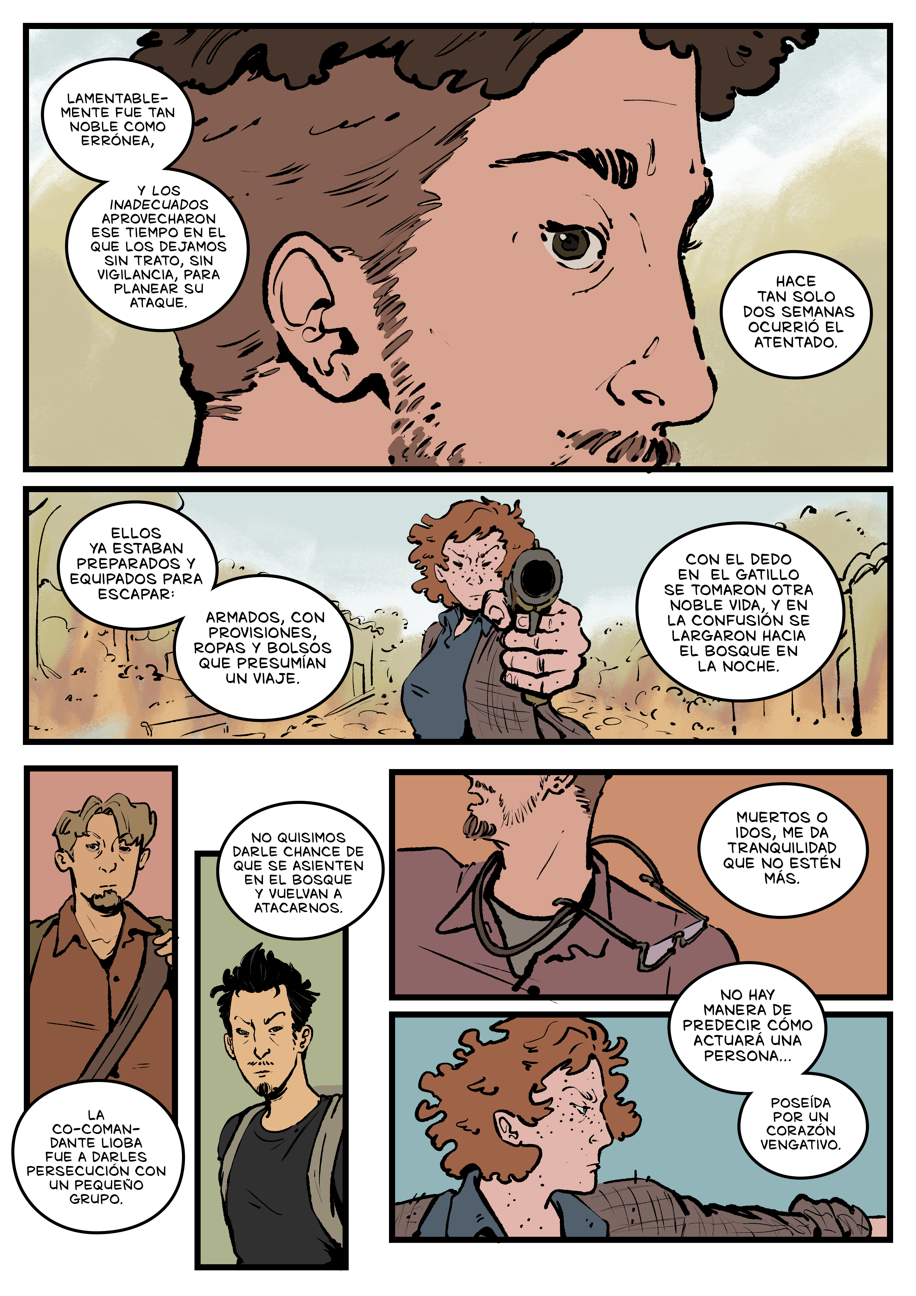 Pagina del cómic. La transcripción completa del contenido se encuentra debajo.