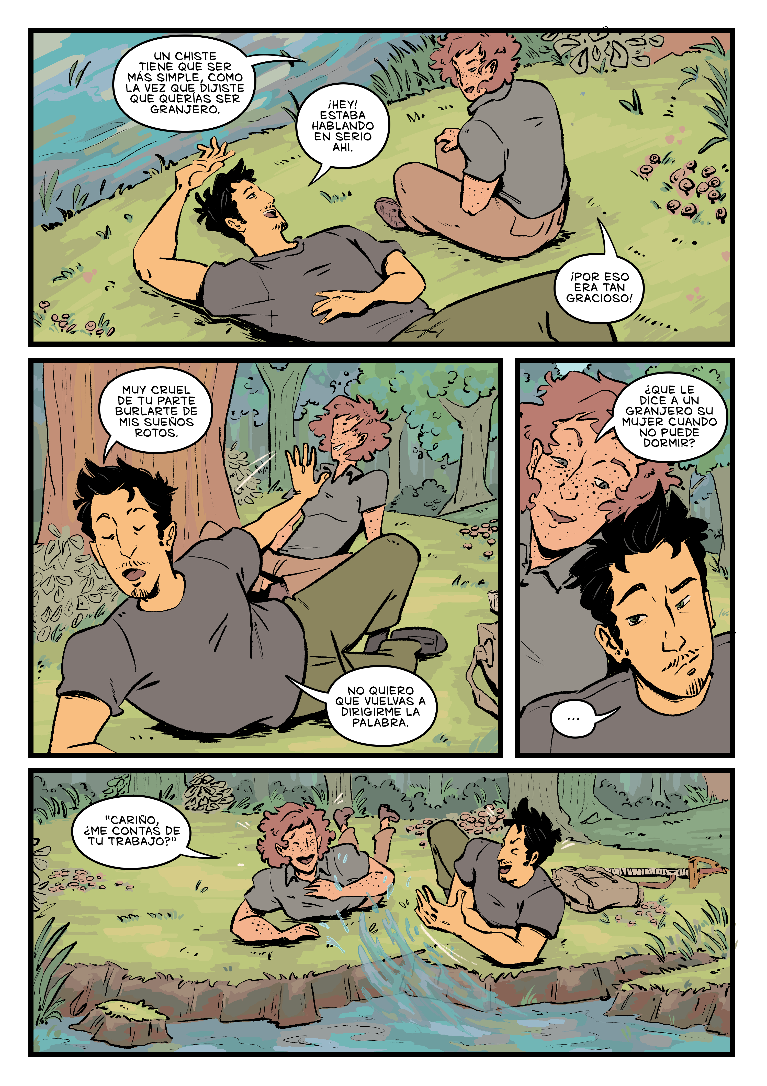Pagina del cómic. La transcripción completa del contenido se encuentra debajo.