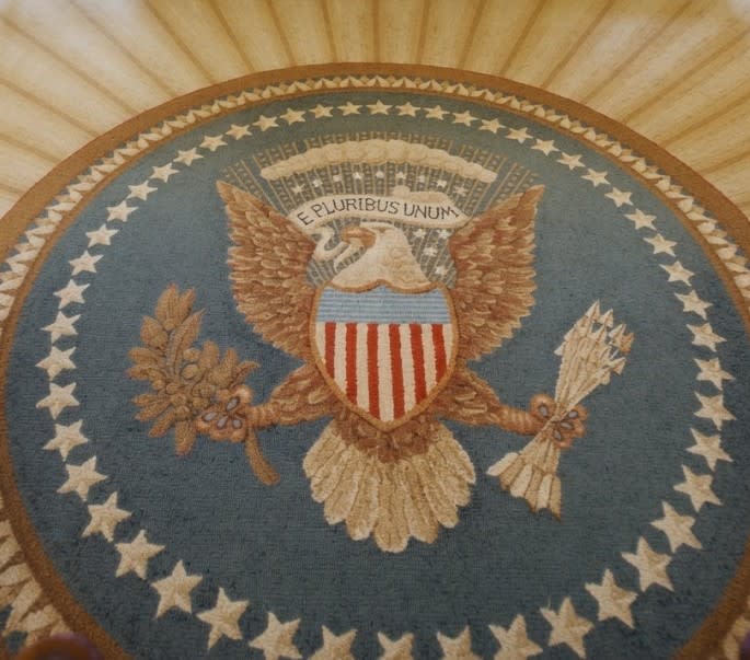 Great Seal carpet in the Oval Office