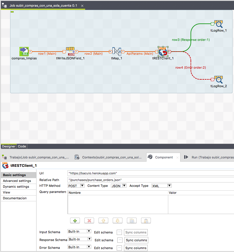 talend cusc RestClient basic params