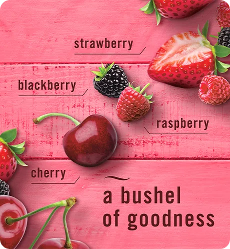 A bushel of goodness. Strawberry, blackberry, raspberry, cherry.