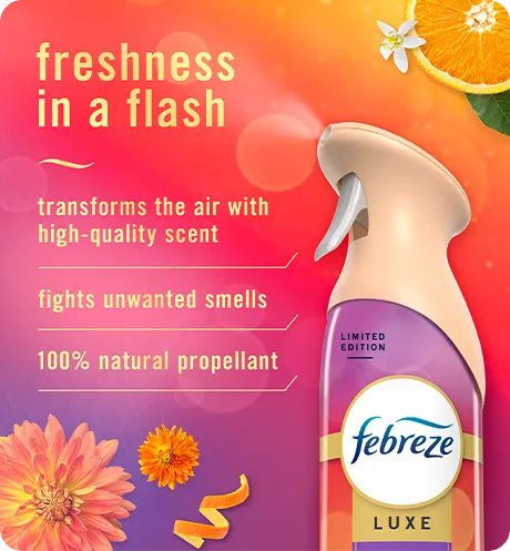 Air Summer Golden Hour freshness in a flash: transforms the air with high-quality scent, fights unwanted smells, 100% natural repellant.