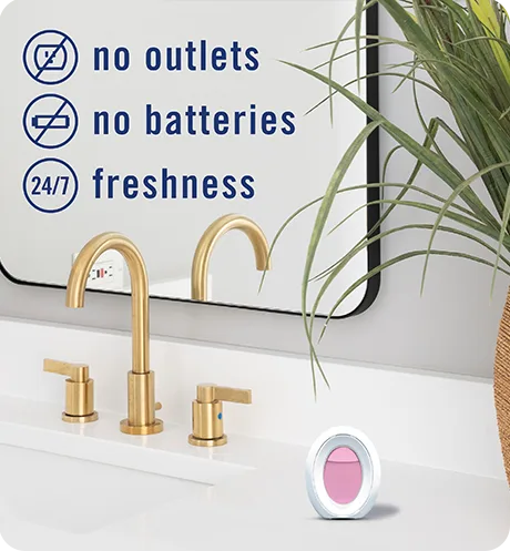 Bathroom Passion Fruit no outlets, no batteries, 24/7 freshness