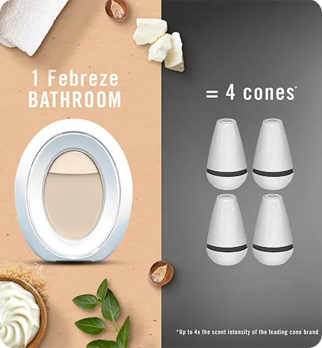 BATHROOM Soothe & Restore 1 Febreze bathroom = 4 cones
