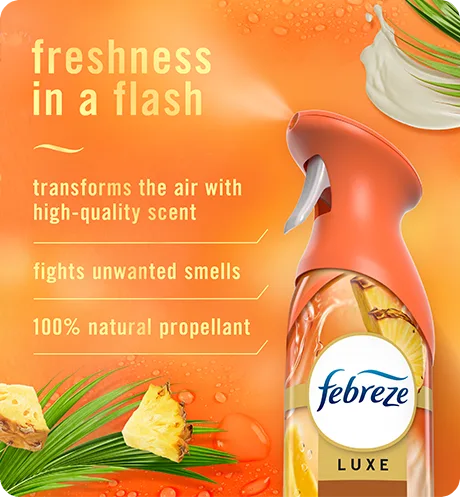 Air Tropical Breeze freshness in a flash: transforms the air with high-quality scent, fights unwanted smells, 100% natural repellant.