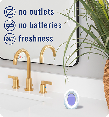 Bathroom Lavender. No outlets, no batteries, 24/7 freshness