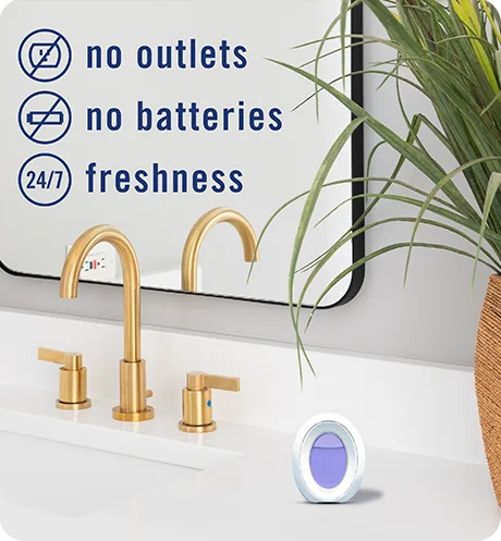 Bathroom Lavender. No outlets, no batteries, 24/7 freshness