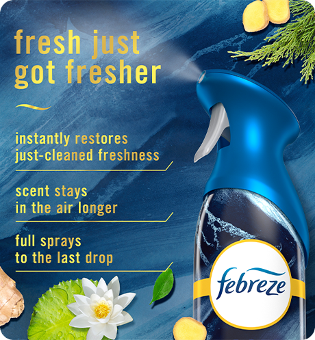 Air Ocean. Fresh just got fresher. Instantly restores just-cleaned freshness. Super fine mist stays in the air longer. Full spray down to the last drop.