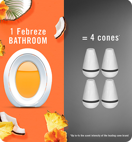 Bathroom Hawaiian Aloha 1 Febreze bathroom = 4 cones
