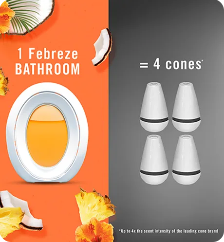Bathroom Hawaiian Aloha 1 Febreze bathroom = 4 cones
