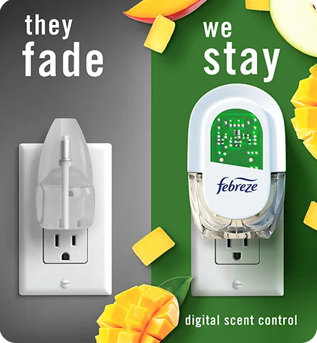 Plug Mango Splash brand comparison. They fade, we stay.