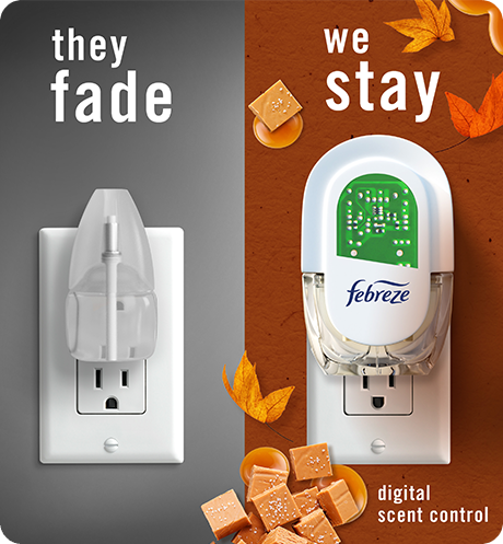 Plug Sea Salt Caramel Maple side by side comparison, they fade, we stay with digital scent control.