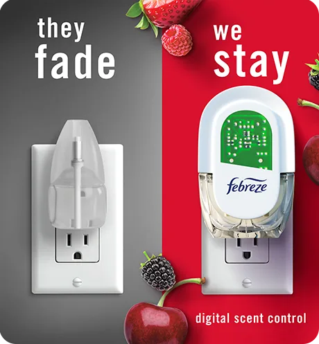 Febreze plug cherries and berries. They fade, we stay with digital scent control.