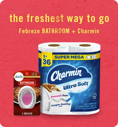 Bathroom Baked Cinnamon Apple The freshest way to go, Febreze Bathroom + Charmin