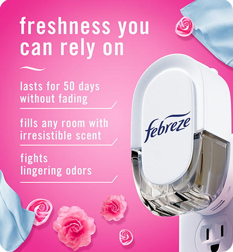 Plug Downy April Fresh freshness you can rely on. Lasts for 50 days without fading. Fills any room with irresistible scent. Fights lingering odors.