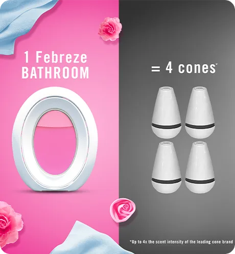 BATHROOM Downy April Fresh 1 Febreze bathroom = 4 cones