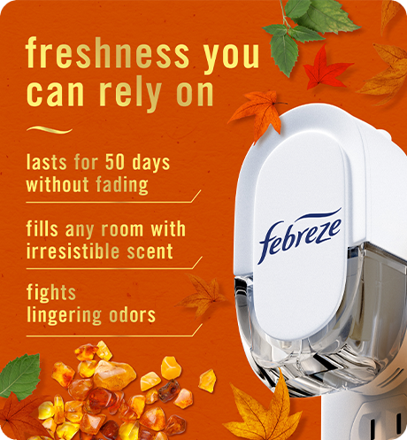 Plug Crisp Fall Breeze freshness you can rely on: lasts for 50 days without fading, fills any room with irresistible scent, fights lingering odors.