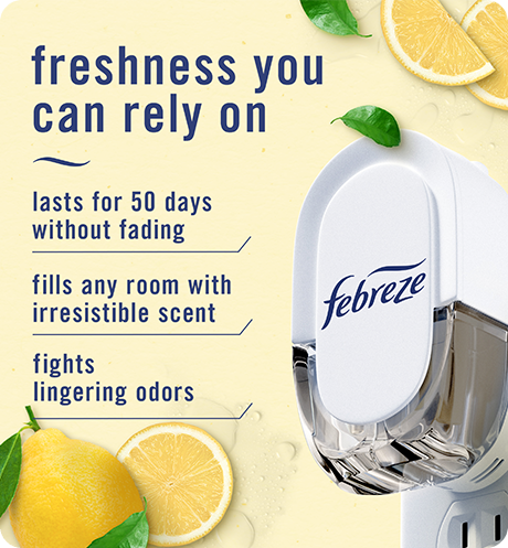 Plug Kitchen Odor Fighter freshness you can rely on: lasts for 50 days without fading, fills any room with irresistible scent, fights lingering oders.