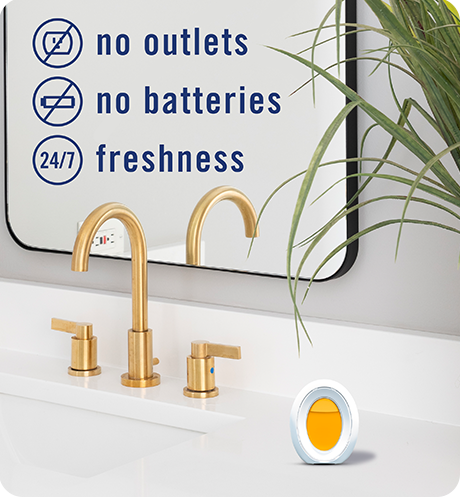 Bathroom Hawaiian Aloha. No outlets, no batteries, 24/7 freshness