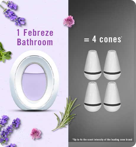 Bathroom Lavender 1 Febreze Bathroom = 4 cones. 