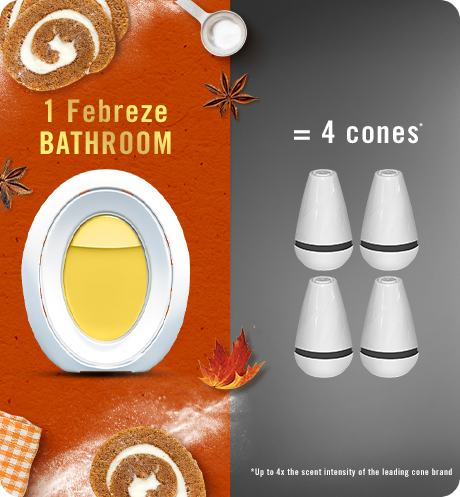 Bathroom Pumpkin Roll 1 Febreze bathroom = 4 cones