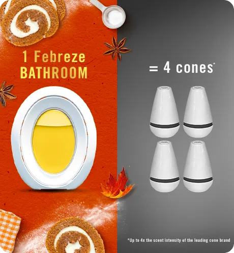 Bathroom Pumpkin Roll 1 Febreze bathroom = 4 cones