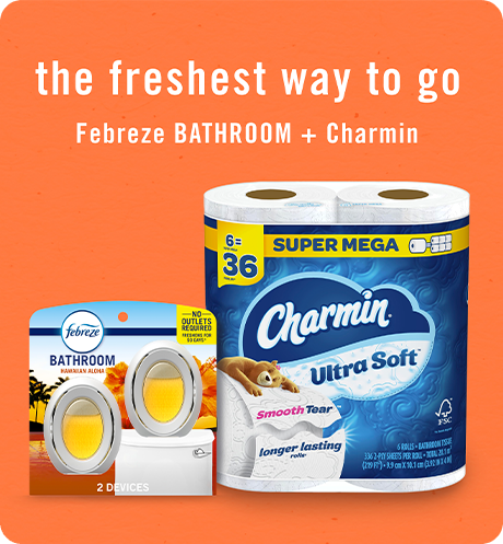 Bathroom Hawaiian Aloha The freshest way to go, Febreze Bathroom + Charmin