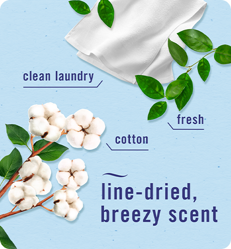 Crisp Cotton Scent Cue - Line-dried, breezy scent.