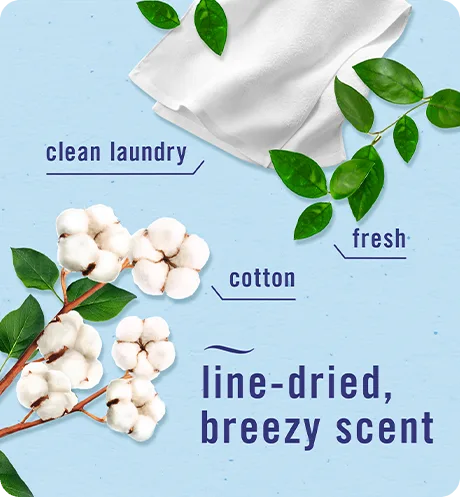 Crisp Cotton Scent Cue - Line-dried, breezy scent.