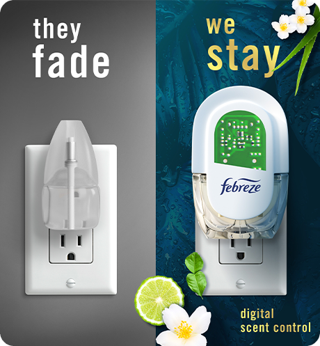 Plug rainforest side by side comparison, they fade, we stay with digital scent control.