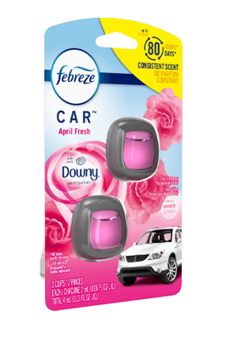 2 Febreze Auto Whispering Woods Vent Clip Air Freshener Lasts Up