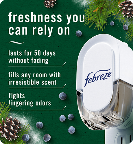 Plug White Pine Juniper Berry freshness you can rely on: lasts for 50 days without fading, fills any room with irresistible scent, fights lingering oders.