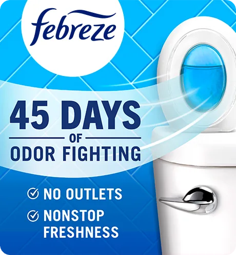 45 days of odor fighting. No outlets. Nonstop freshness.