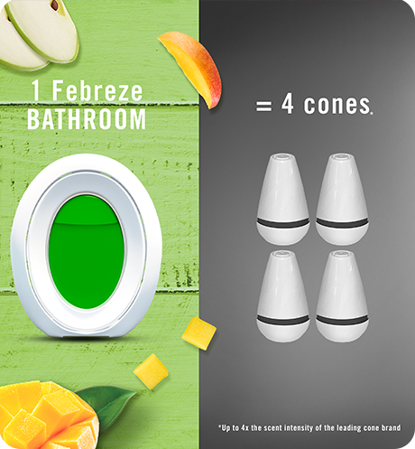 Bathroom Mango Splash 1 Febreze bathroom = 4 cones