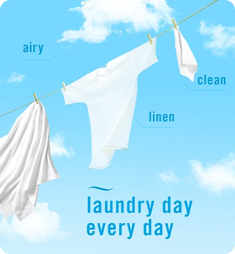 Laundry day every day. airy, linen, clean