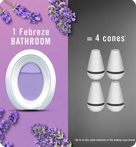 Bathroom Twilight Lavender 1 Febreze bathroom = 4 cones