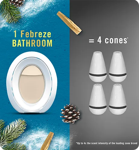 BATHROOM Serene Snowfall 1 Febreze bathroom = 4 cones