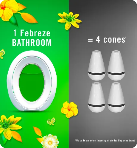 Bathroom Gain Original 1 Febreze bathroom = 4 cones