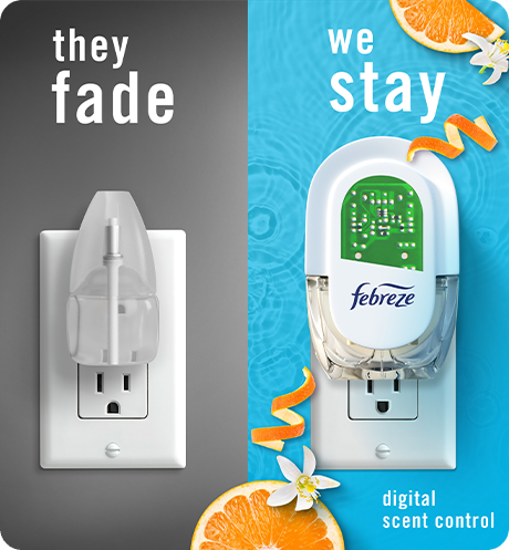 Plug Refresh And Energize side by side comparison, they fade, we stay with digital scent control.