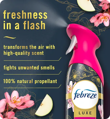 Japanese Cherry Blossom air, freshness in a flash, transforms the air with high-quality scent, fights unwanted smells, 100% natural propellant