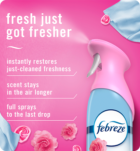 Downy April Fresh. Fresh just got fresher. Instantly restores just-cleaned freshness. Super fine mist stays in the air longer. Full spray down to the last drop.