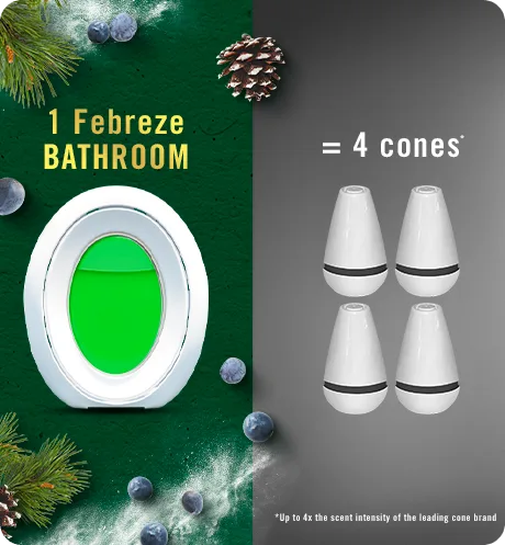 Bathroom White Pine & Juniper Berry 1 Febreze bathroom = 4 cones