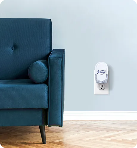 Plug product in a living room.