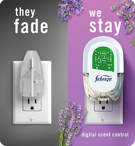 Plug twilight lavender, they fade, we stay with digital scent control.