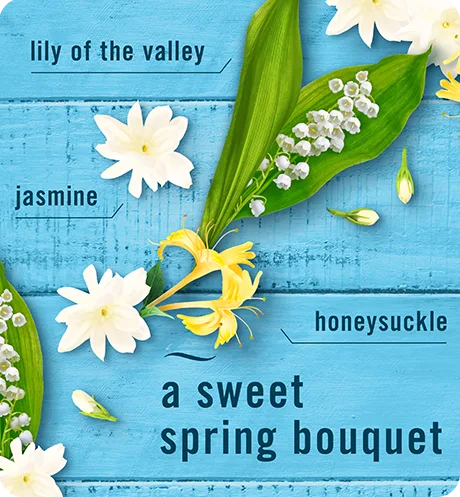 A sweet spring bouquet, lily of the valley, jasmine, honeysuckle.
